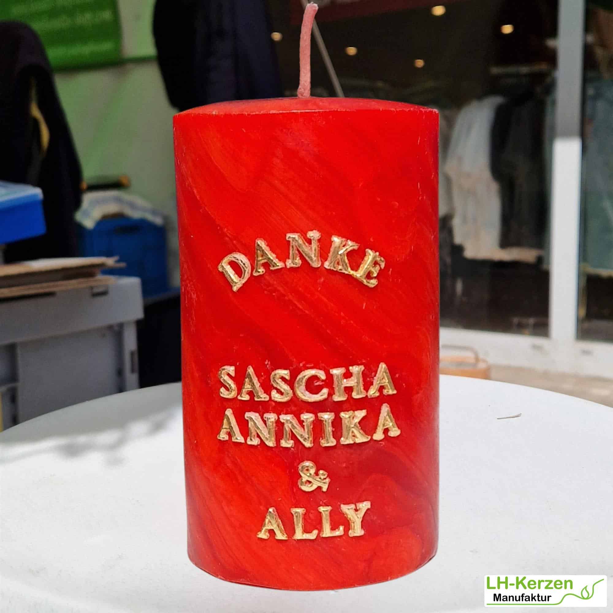 Kerzenbeschriftung Beschriftete Kerze